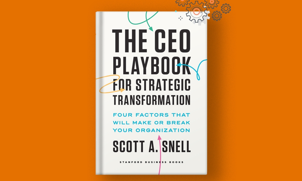 Graphic of the book cover "The CEO Playbook for Strategic Transformation"