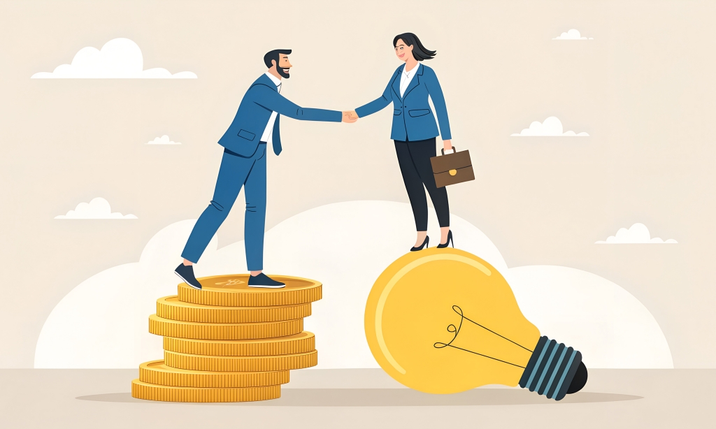 Two people shaking hands 